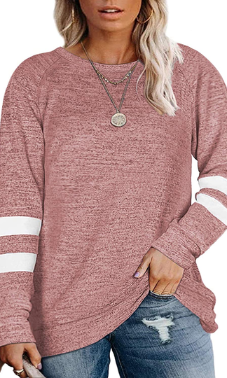 DOLNINE Plus Size Sweatshirts for Women Long Sleeve Oversized Tunic Tops