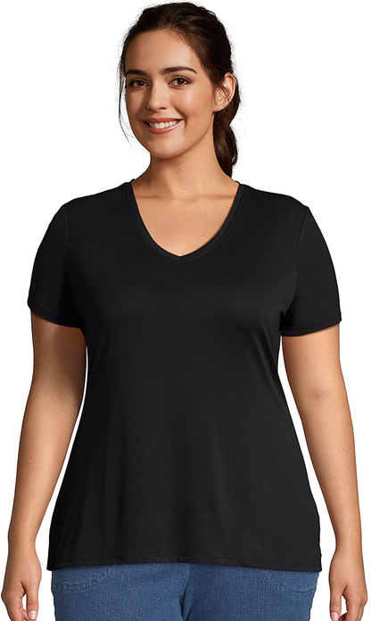 Just My Size Women’s Plus-Size Cool DRI Short Sleeve V-Neck Tee